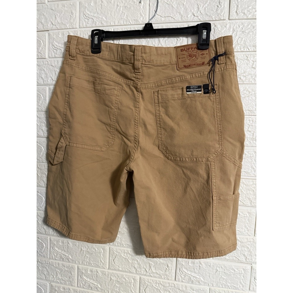 Buffalo David Bitton Mens Cargo Shorts Brown Relaxed Straight Dean Size 34